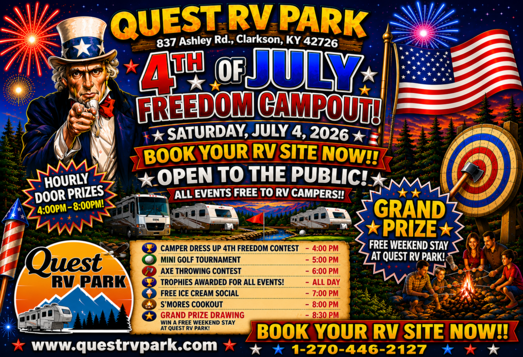 Celebrate Independence Day at Quest RV Park During Our 4th of July Freedom Campout